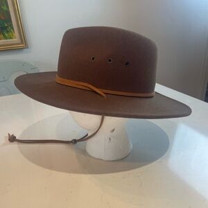 Dorfman Pacific Wool Felt Outback Hat medium Brown‎ USA Made Western Fedora